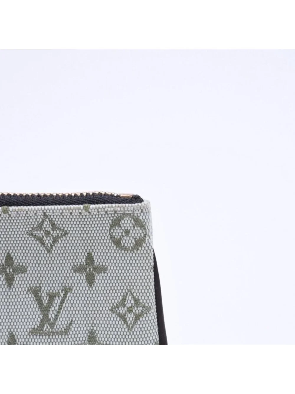 Louis Vuitton Monogram Mini Pochette Cles Coin Purse Canvas Gold Green